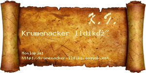 Krumenacker Ildikó névjegykártya